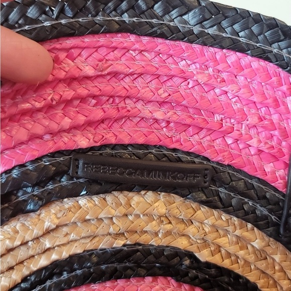 NWOT REBECCA MINKOFF STRAW CIRCLE TOTE - Picture 5 of 7